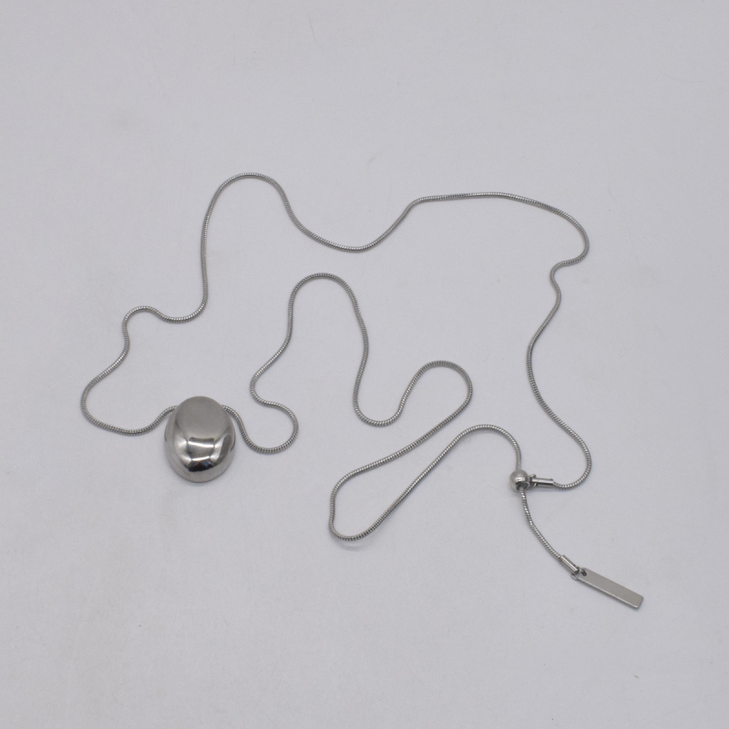 Colier din aliaj cu lanț din bambus, pandantiv din oțel inoxidabil, stil vânt rece, tendință de personalitate