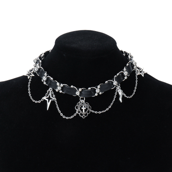 Lanac za ključnu kost s geometrijskim dizajnom, elektroplatirano, privjesak od legure