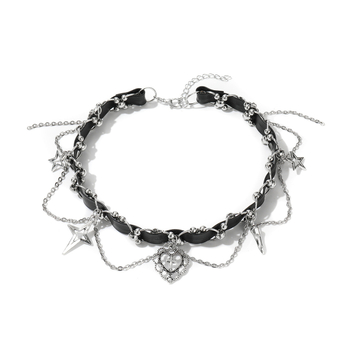 Lanac za ključnu kost s geometrijskim dizajnom, elektroplatirano, privjesak od legure