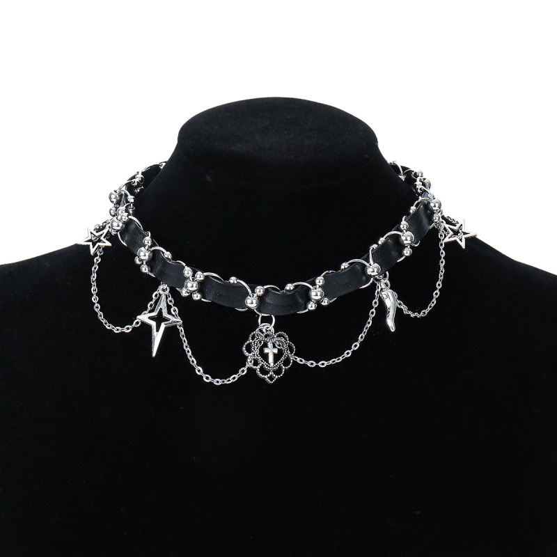 Lanac za ključnu kost s geometrijskim dizajnom, elektroplatirano, privjesak od legure