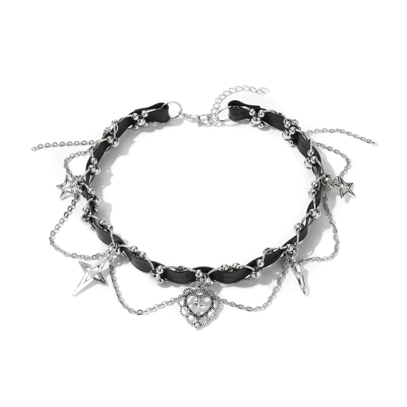 Lanac za ključnu kost s geometrijskim dizajnom, elektroplatirano, privjesak od legure