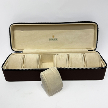 Kutija za pohranu satova, 6 pretinaca, prijenosna PU koža, zatvarač, zaštita od prašine, otpornost na pad