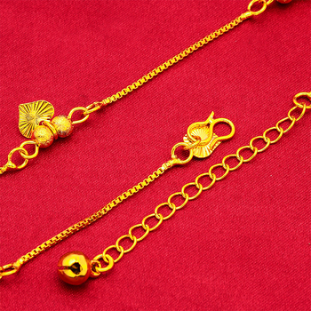 Brățară de gleznă cu inimă goală, ciucuri cu clopot, cupru placat cu finisaj aur 24k, stil simplu pentru femei, vară