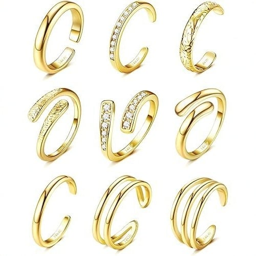 Ineluri pentru degetele de la picioare, unisex, geometrice, minimalist, bijuterii pentru picioare, deschise, vara 2025