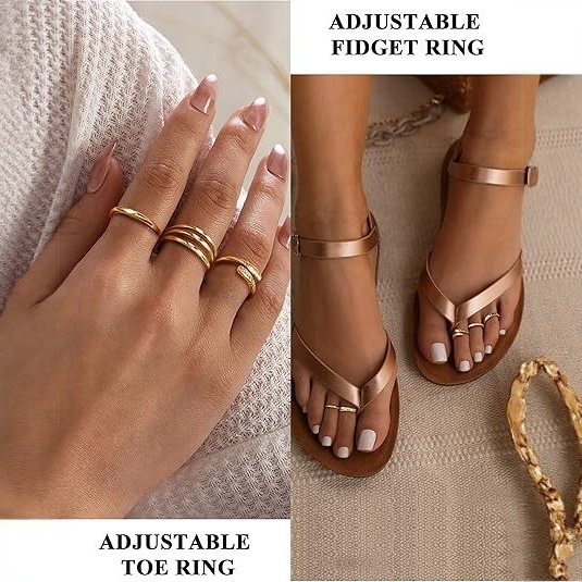 Ineluri pentru degetele de la picioare, unisex, geometrice, minimalist, bijuterii pentru picioare, deschise, vara 2025
