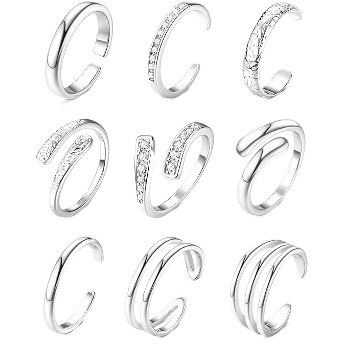 Ineluri pentru degetele de la picioare, unisex, geometrice, minimalist, bijuterii pentru picioare, deschise, vara 2025