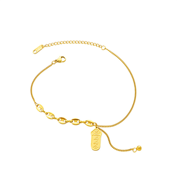 Глезенна гривна от титиева стомана, с късметлив символ, национален стил, дамска бижутерия, лято 2024