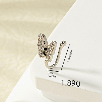 U formas deguna aizdaure ar tauriņa dizainu, vara, elektroplātēšana