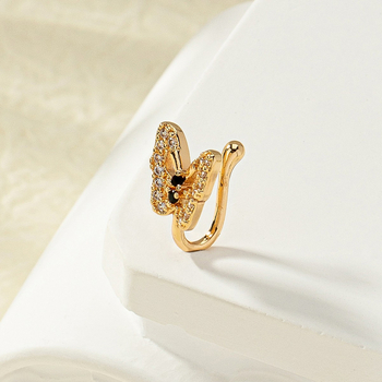 U formas deguna aizdaure ar tauriņa dizainu, vara, elektroplātēšana