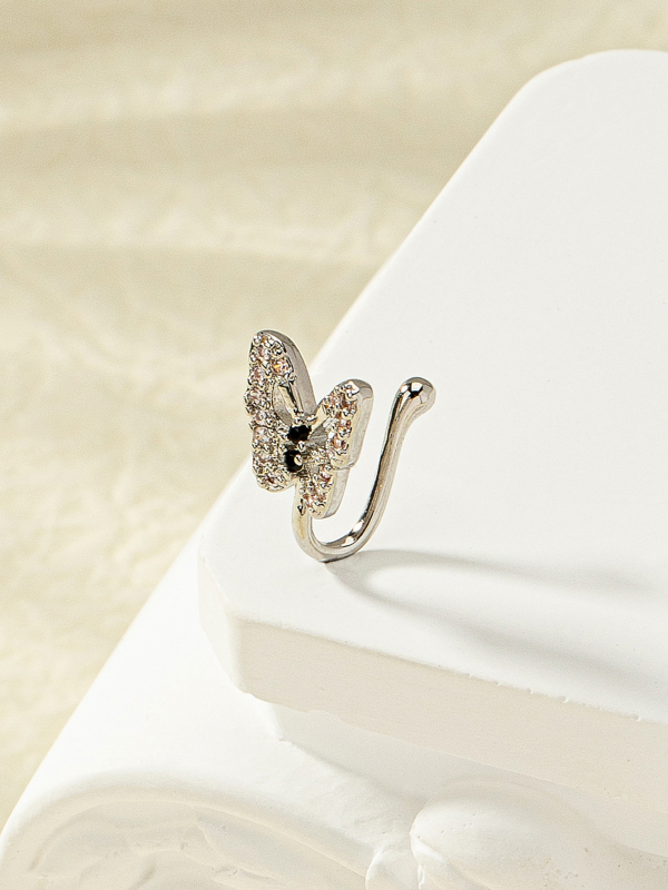 U formas deguna aizdaure ar tauriņa dizainu, vara, elektroplātēšana