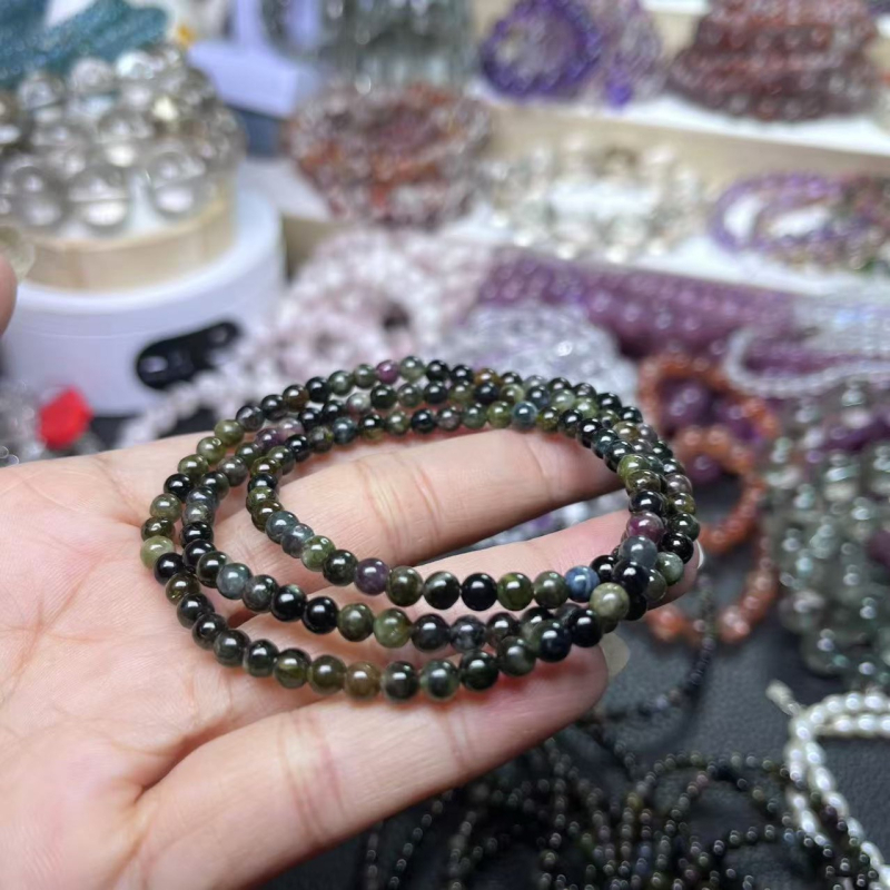 Narukvica od turmalina, ručno izrađene perle, unisex, svježi i sladak stil, porijeklo Shantwei
