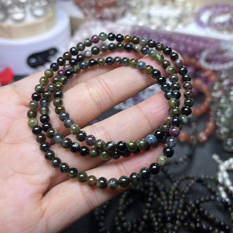 Narukvica od turmalina, ručno izrađene perle, unisex, svježi i sladak stil, porijeklo Shantwei