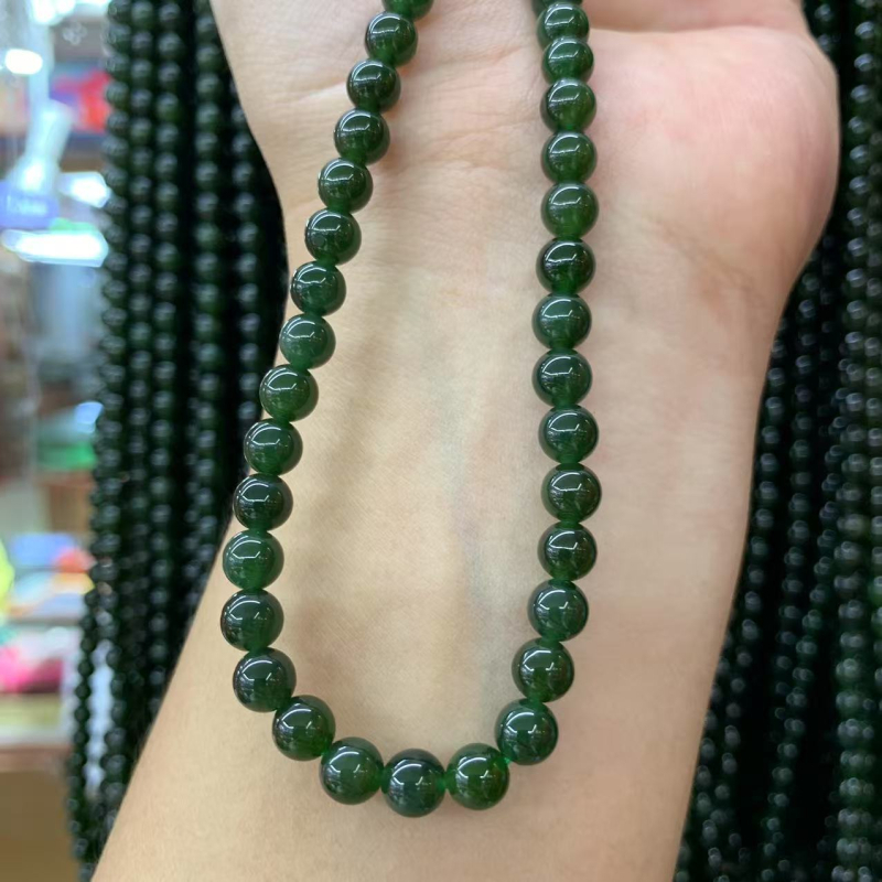 Budističke perle od Hetian Jade Jasper, polirane okrugle perle, prirodni kamen, čistoća VS, viseći ukras
