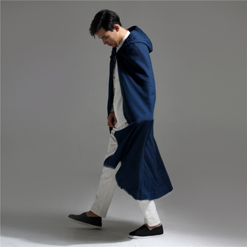 Palto cu glugă, croială lejeră, lungime extinsă, siluetă liberă, guler cu rever, buzunare laterale