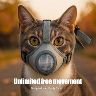 Μάσκα-μουζίλα γάτας, αναπνεύσιμη, πολυεστερικό νήμα + μεταλλική αγκράφα