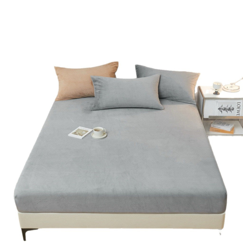 Плътен чаршаф с ластик от мляко велур – реактивно печатане и боядисване, 1000–1500 g, модерен стил, покривка за легло