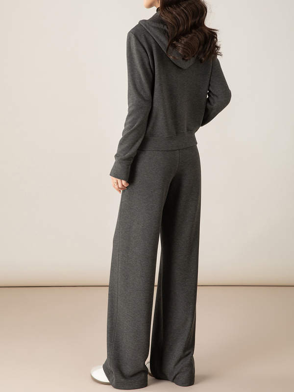 Xinge set sport feminin din imitație de cașmir, două piese cu hanorac și pantaloni, iarna 2025, stil casual japonez-coreean, croi lejer, viscoză 30–50% și acrilic până la 30%