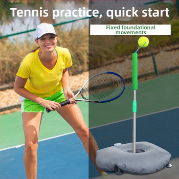 Prenosný samostatný tenisový tréner so záťažovým základom — Xu Kasi; Materiály: nerezová oceľ, PVC; Kategória: Tenis; Vhodné pre: fitnes vybavenie, tenis a ďalšie loptičkové hry