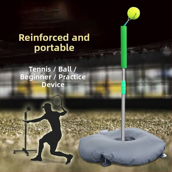 Prenosný samostatný tenisový tréner so záťažovým základom — Xu Kasi; Materiály: nerezová oceľ, PVC; Kategória: Tenis; Vhodné pre: fitnes vybavenie, tenis a ďalšie loptičkové hry