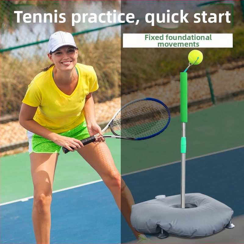Prenosný samostatný tenisový tréner so záťažovým základom — Xu Kasi; Materiály: nerezová oceľ, PVC; Kategória: Tenis; Vhodné pre: fitnes vybavenie, tenis a ďalšie loptičkové hry