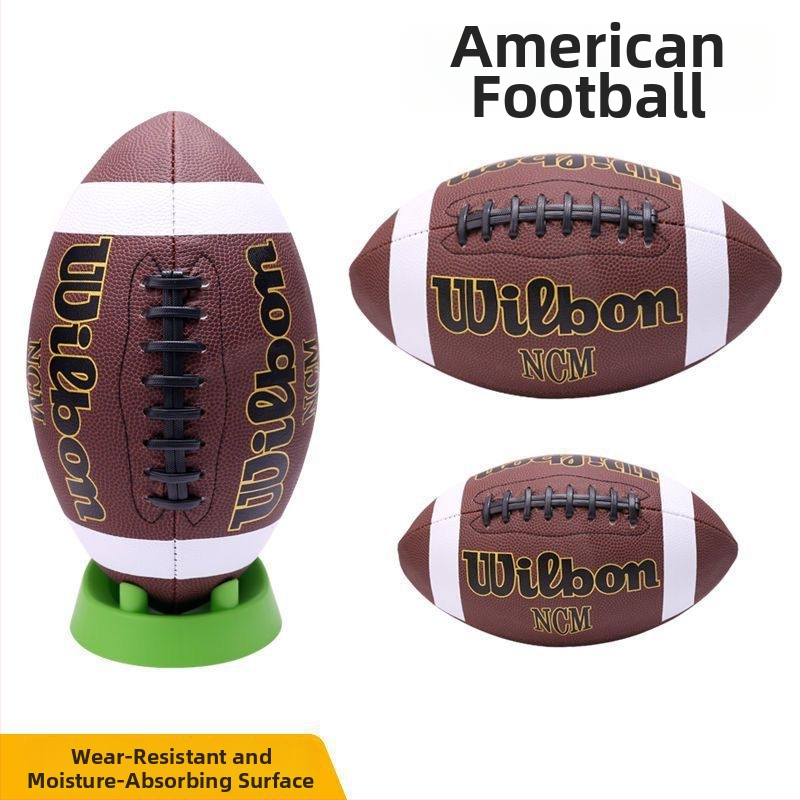 Amerikos futbolo treniruočių kamuolys, PP medžiaga, siuvama mašina, be pritaikymo, be logotipo spaudimo, regbio kategorija.