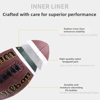 Amerikos futbolo treniruočių standartas Nr. 9 – dilimui atspari PP medžiaga, mašininis siuvimas, be logotipo, regbio įranga