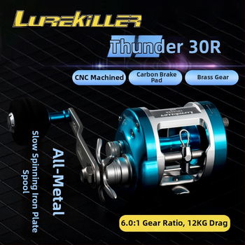 Mulinet za pecanje, potpuno metalna konstrukcija, namijenjena offshore ribolovu s brodom, model Thunder 30R, kapacitet najlona 12 kg