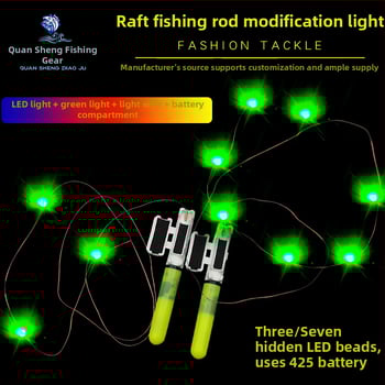 Akkumulátoros LED horgászbot világítás, 3-LED jelzőfény, hatótávolság 50 m-ig (elemek nélkül)