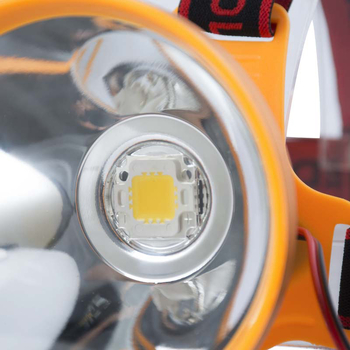 Fejre szerelhető horgász lámpa, LED 35W, külső 12V akkumulátor, kézi hajtású energiaellátás, hatótávolság több mint 500 m