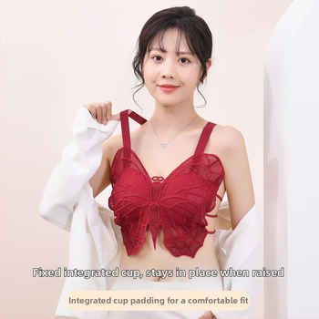 Nėrinių kamšelis su fiksuotomis taurėmis, vamzdelio tipo viršus, gražus nugaros dizainas, anti-ekspozicija, 100% poliesteris