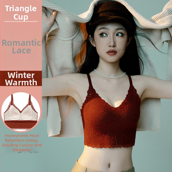 Viengubos V kaklo viršūnė su nėrinių nugara, 3D trikampiai puodeliai, 3/4 puodeliai, liemens ilgis, ruduo–žiema, kvėpuojantis ir patogus