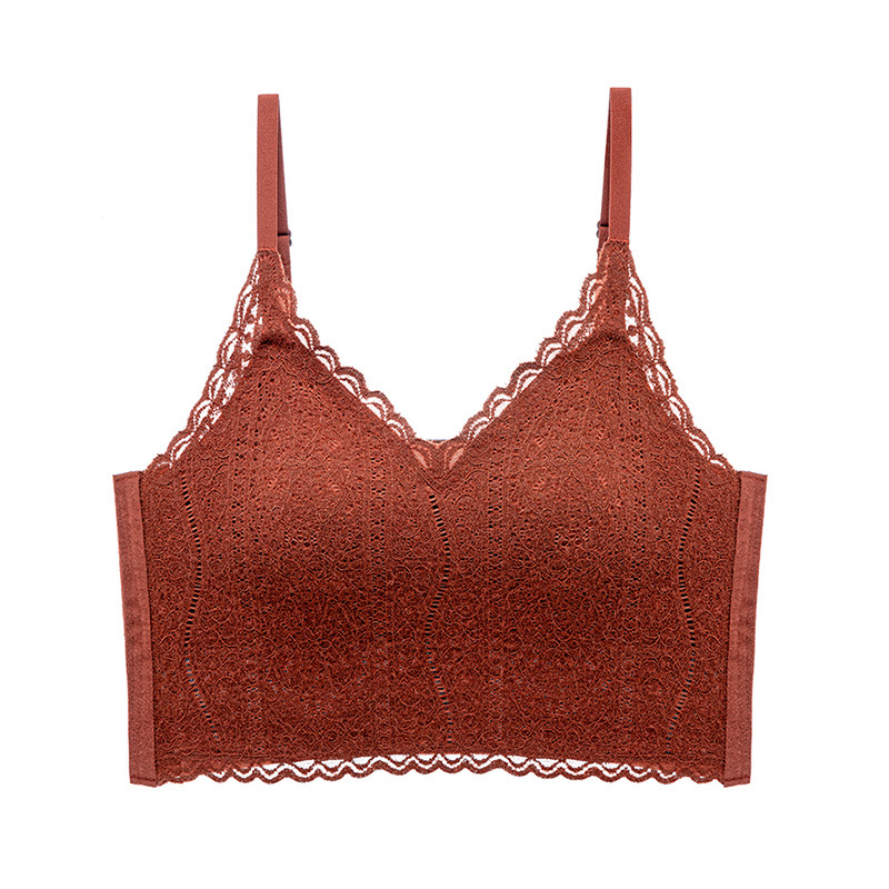 Viengubos V kaklo viršūnė su nėrinių nugara, 3D trikampiai puodeliai, 3/4 puodeliai, liemens ilgis, ruduo–žiema, kvėpuojantis ir patogus