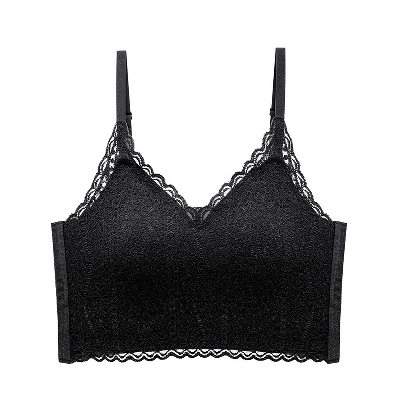 Viengubos V kaklo viršūnė su nėrinių nugara, 3D trikampiai puodeliai, 3/4 puodeliai, liemens ilgis, ruduo–žiema, kvėpuojantis ir patogus