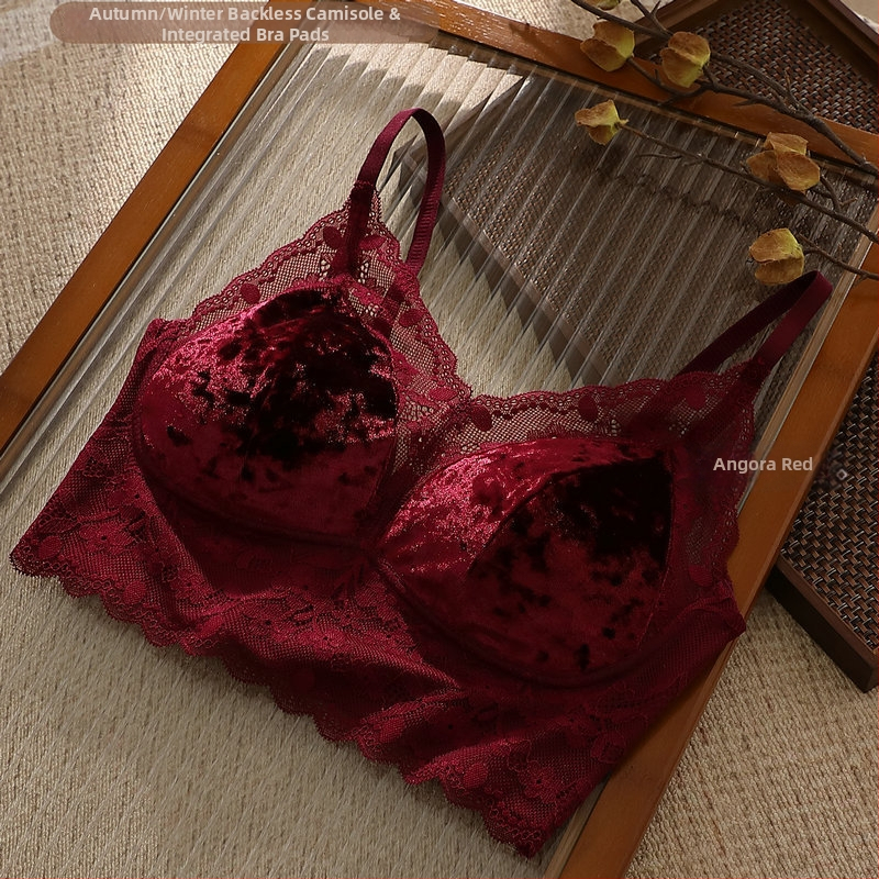 Velūro audinio wrap liemenėlė, pilnas kaušelis, plonas formuojantis kaušelis, kvėpuojanti nugara, prabangus dizainas