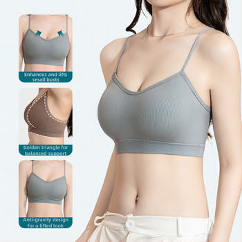 Kefei nailono liemenėlė/tubinis topas, Camisole stilius, Viršutinė palaikymo taurė, Vidutinė taurės forma, Krūtinės rišimas, Graži nugara, 2024 vasara