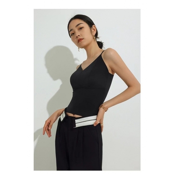 Ice Silk palaidinė su V iškirpte ir integruota krūties pagalvėlė, nailonas, Chest wrap/tube top, 3/4 puodelio, plonas formuotas puodeliai