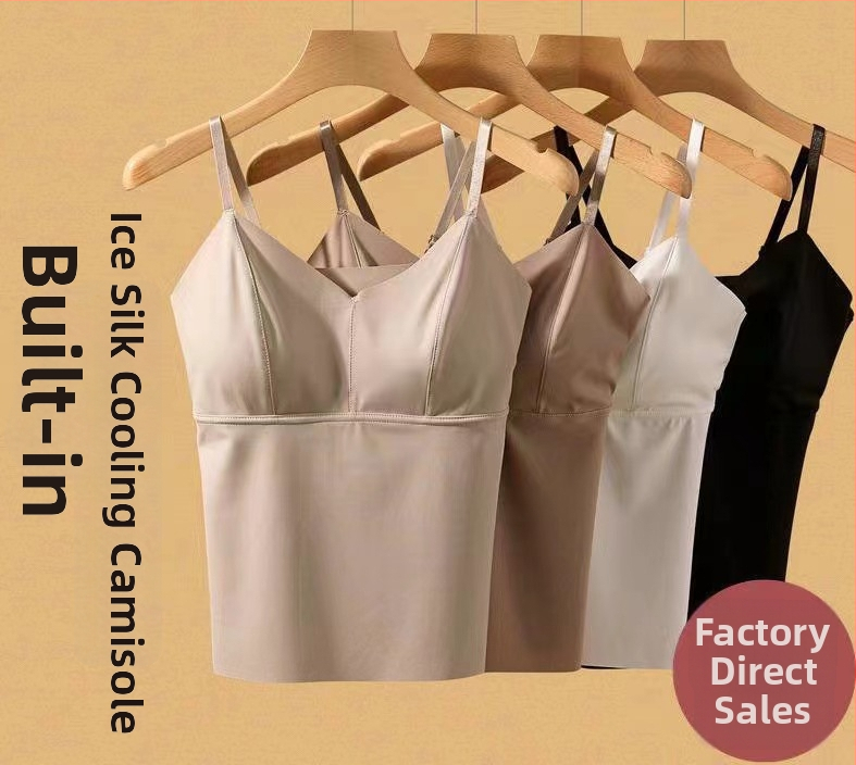 Ice Silk palaidinė su V iškirpte ir integruota krūties pagalvėlė, nailonas, Chest wrap/tube top, 3/4 puodelio, plonas formuotas puodeliai