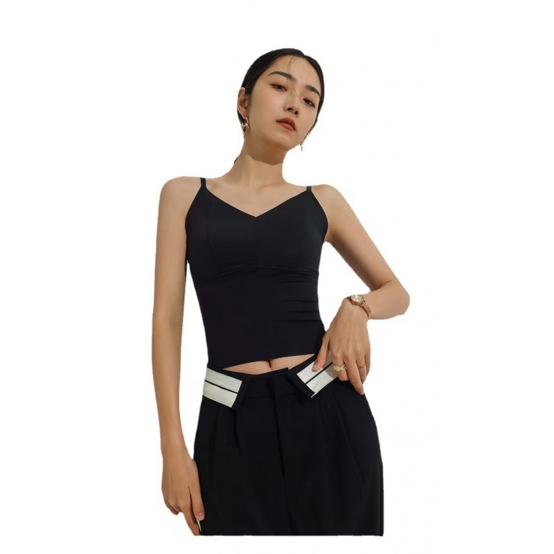 Ice Silk palaidinė su V iškirpte ir integruota krūties pagalvėlė, nailonas, Chest wrap/tube top, 3/4 puodelio, plonas formuotas puodeliai