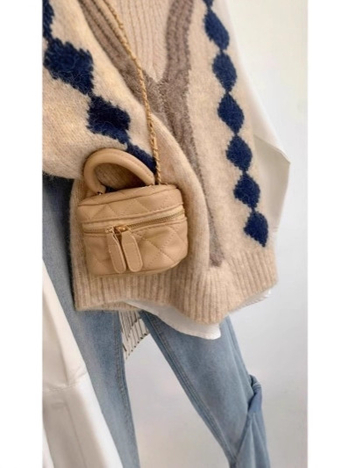 Ženski pleteni prsluk s kapuljom, V-izrez, poliester materijal, slobodan kroj, proljeće 2025