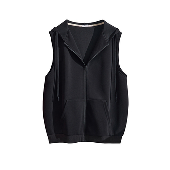 Kapucnis pluszméretű mellénykabát koreai–japán lazább stílusban, optikai karcsúsító hatás, laza és mindennapi viselet, pamut, őszi 2025, modell S5660