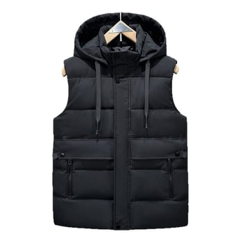 Férfi pamut töltött mellény, koreai tél stílus, vastag melegség; töltet: poliészter; fő anyag: poliészter; bélés: poliészter; kapucni nélkül