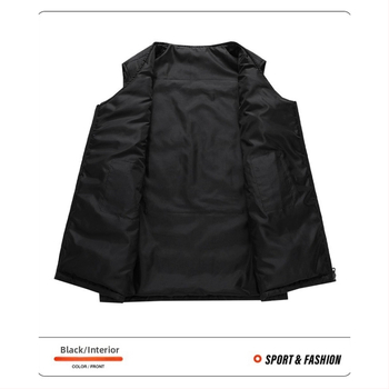 Vesta s grijanjem na 16 zona, V-izrez s zatvaračem, debeli materijal, vanjski najlon, podstava acetat