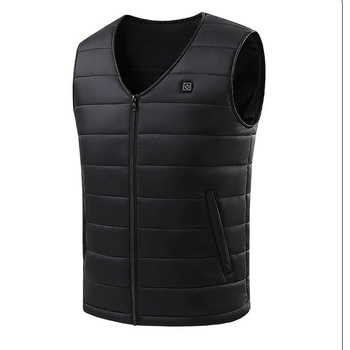 Vesta s grijanjem na 16 zona, V-izrez s zatvaračem, debeli materijal, vanjski najlon, podstava acetat