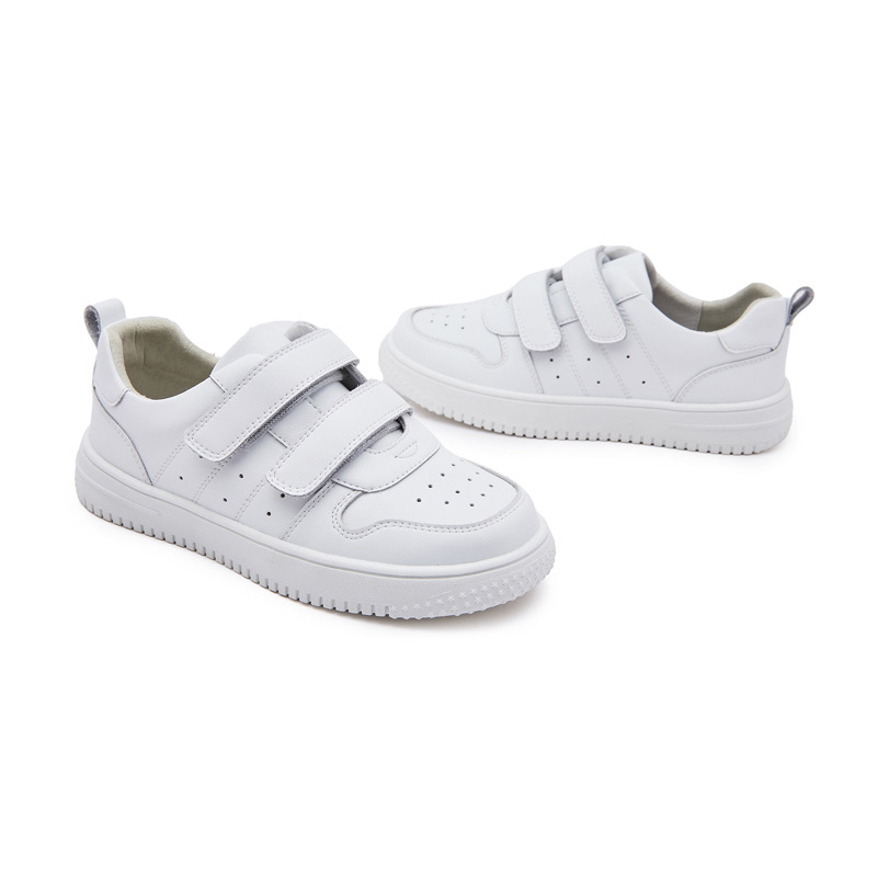 Bērnu ādas sporta kurpes, augšējā daļa no teļa ādas, Velcro aizdare, TPR zole, zems profils