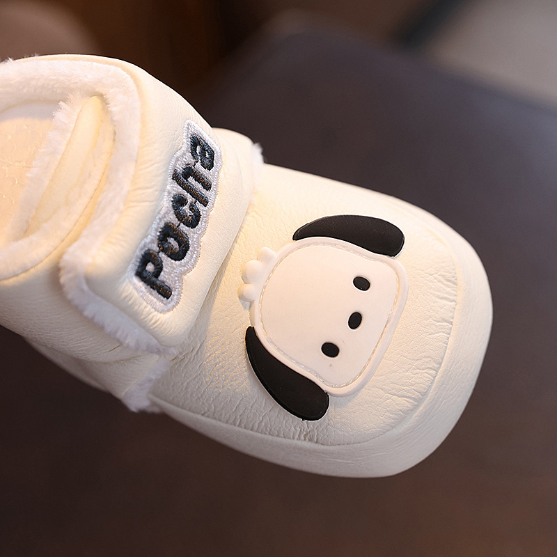 Бебешки зимни обувки с поларова подплата, велкро закопчаване, унисекс, висок горен край, принт животни