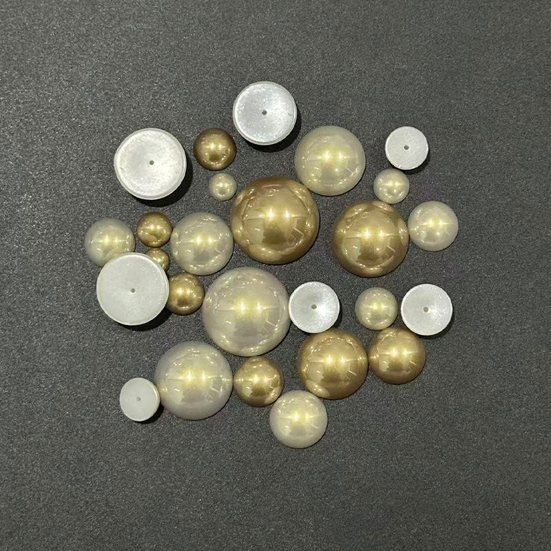 DIY perle za nakit – ABS, perlatni sjaj, polukružne kuglice s imitacijom školjke i bisera, Yukang, Jinhua, proljeće 2025