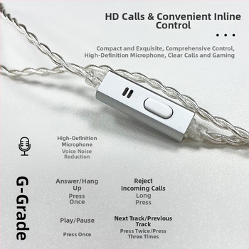 Nd 10-1 Garso kabelis, be deguonies vario šerdis, sidabru dengta viela, 2‑pin rankų pynimas, 0.78 mm