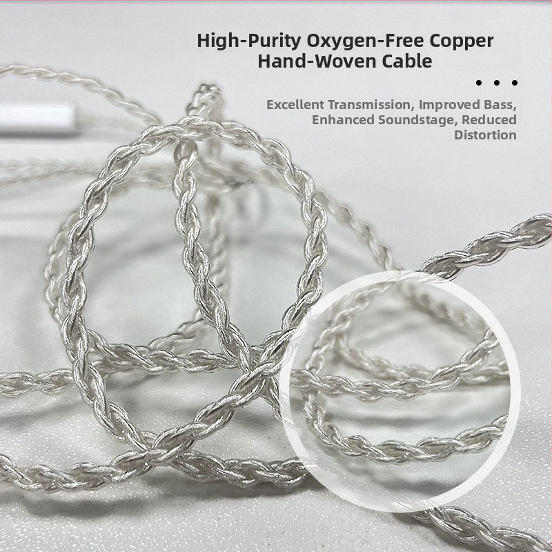 Nd 10-1 Garso kabelis, be deguonies vario šerdis, sidabru dengta viela, 2‑pin rankų pynimas, 0.78 mm