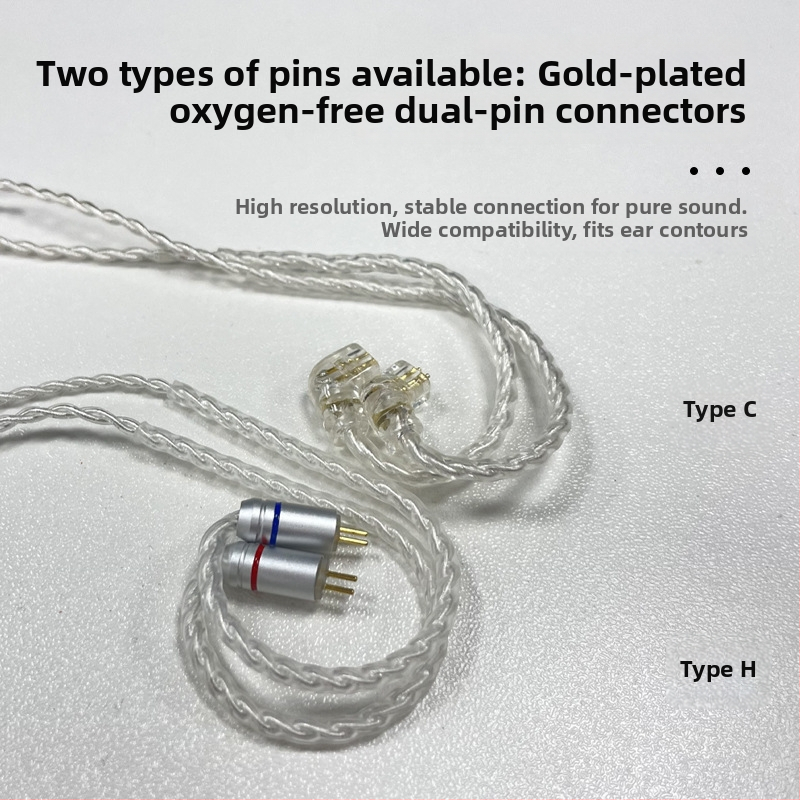 Nd 10-1 Garso kabelis, be deguonies vario šerdis, sidabru dengta viela, 2‑pin rankų pynimas, 0.78 mm