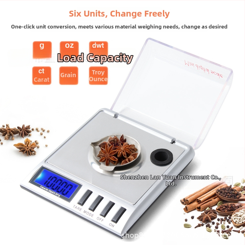 Digitaalsed juveliiride kaalud kõrge eraldusvõimega ekraaniga, täpsus 0,001 g, taluvus 20 g, mudel Tsc01102, toiteallikas 2 x AAA